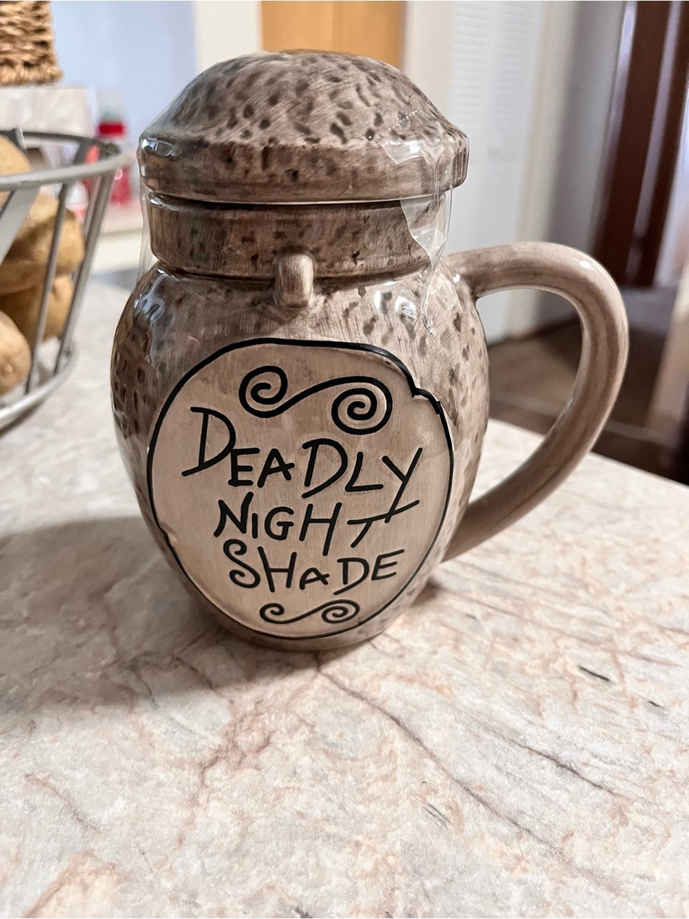 Disney Brown "Deadly Night Shade" Ceramic Mug with Lid